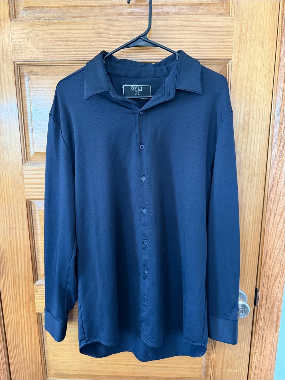 Men's Bylt Dark Navy Button-Up Shirt- Size L